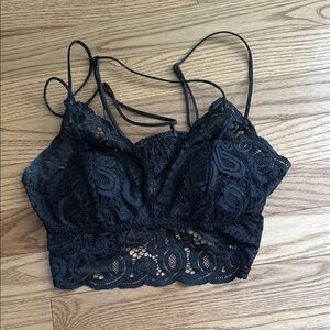 PINK Victoria's Secret Black Textured Bralette